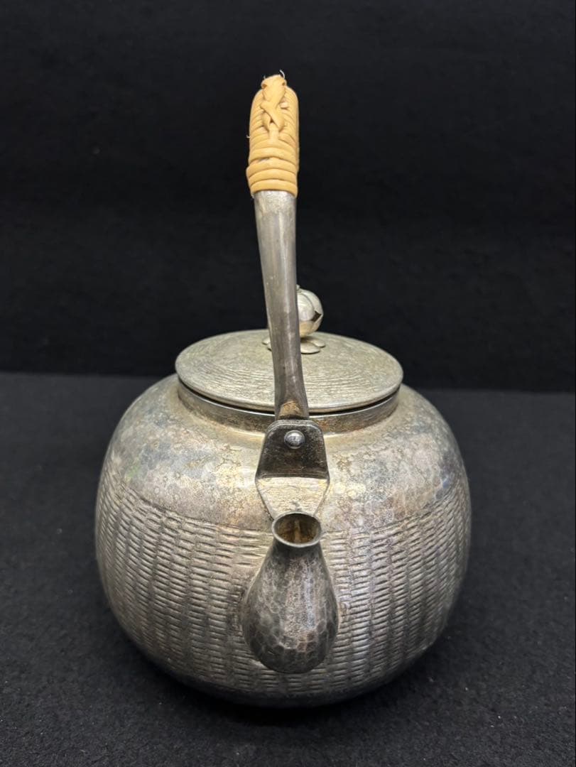 【銀瓶/御湯沸】秀峰堂 湯沸 茶道具 希少品 丸型五合