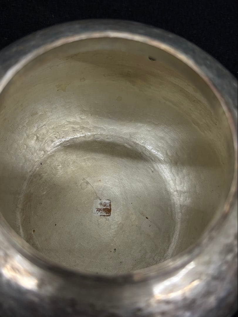 【銀瓶/御湯沸】秀峰堂 湯沸 茶道具 希少品 丸型五合