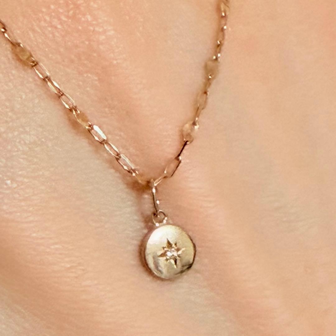 K10 10金　YG ダイヤモンド　　ネックレス　チャーム　ペンダント