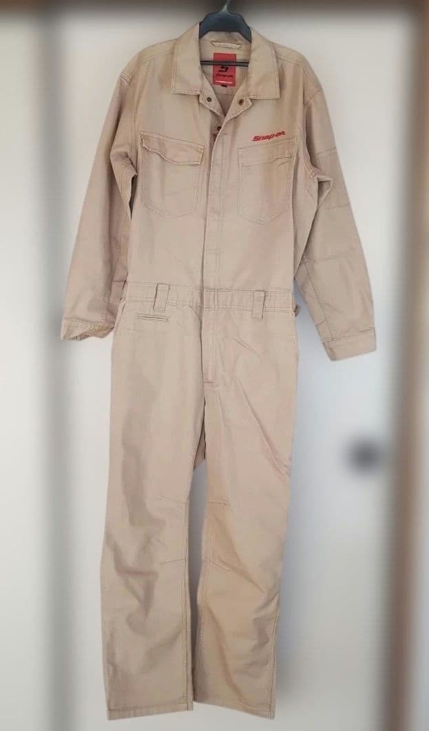 Snap-on ベージュ オーバーオールつなぎ　⑥