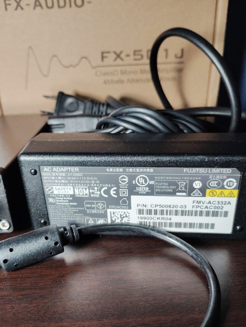 FX-AUDIO- 501J モノラルアンプ 2台 アダプター　おまけ付き
