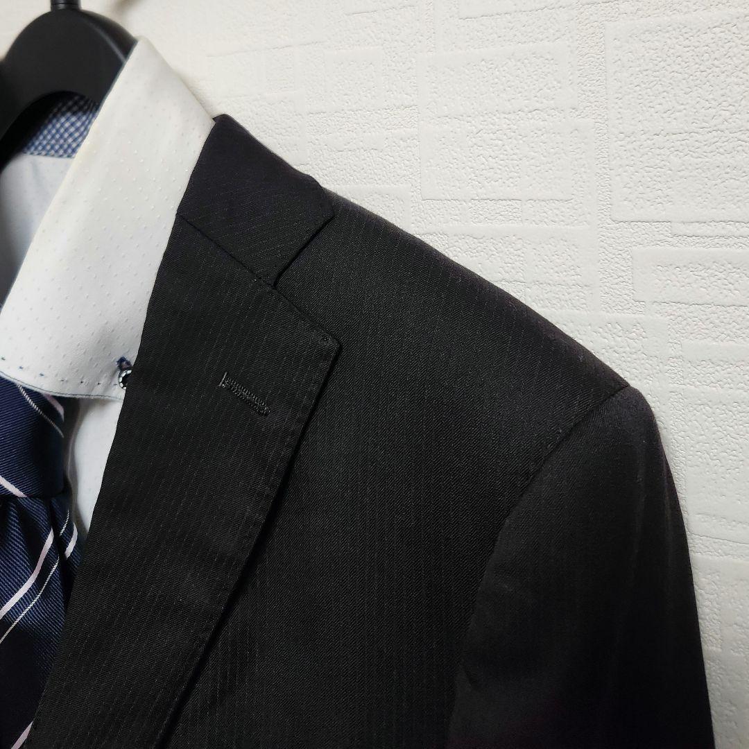 スーツカンパニー　メンズ　スーツ　スリーピース　ブラック　4シーズン　ストレッチ