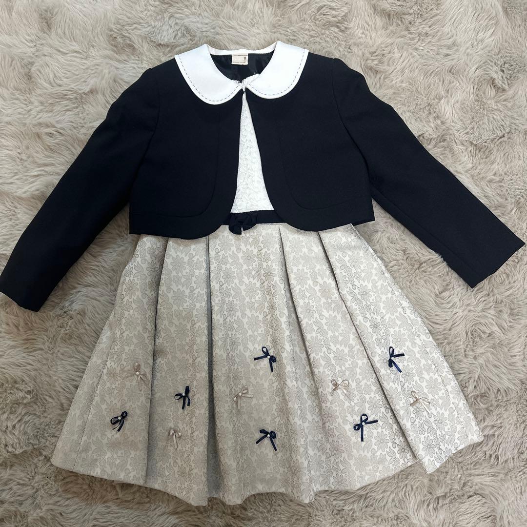 プティマイン ジャケット付き刺繍レースワンピース