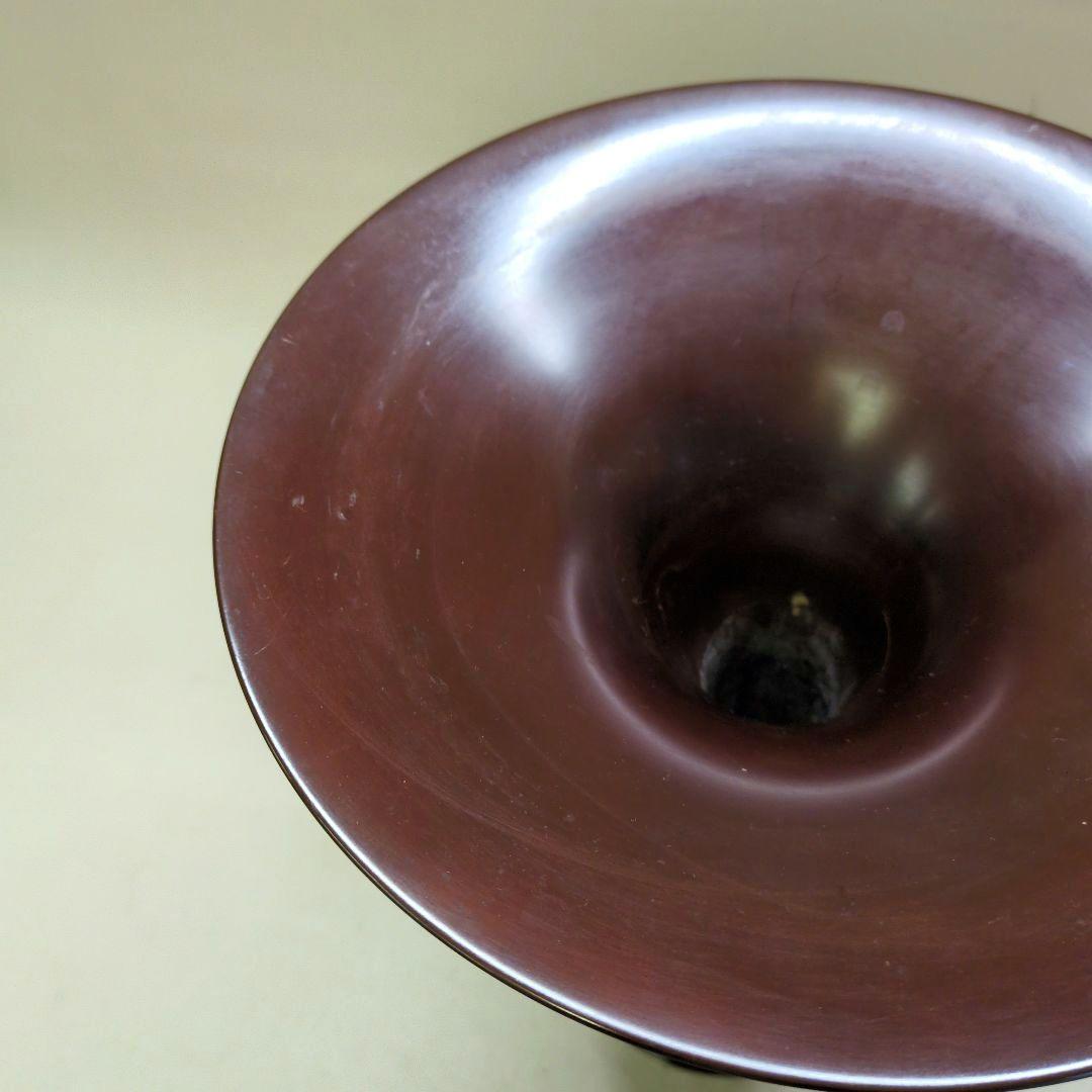 銅製花器　耳付立花瓶　池坊好み　池坊花器