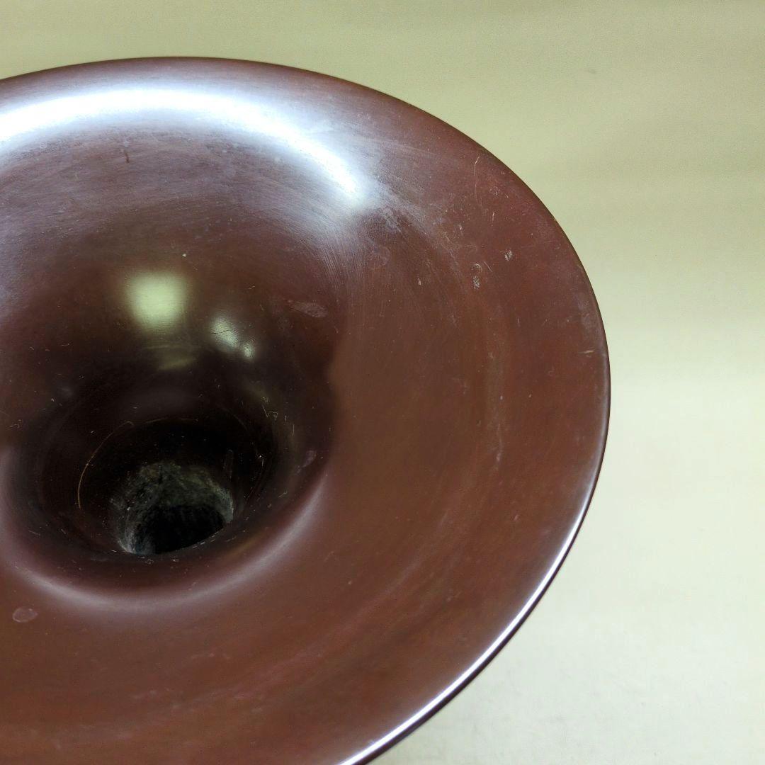 銅製花器　耳付立花瓶　池坊好み　池坊花器