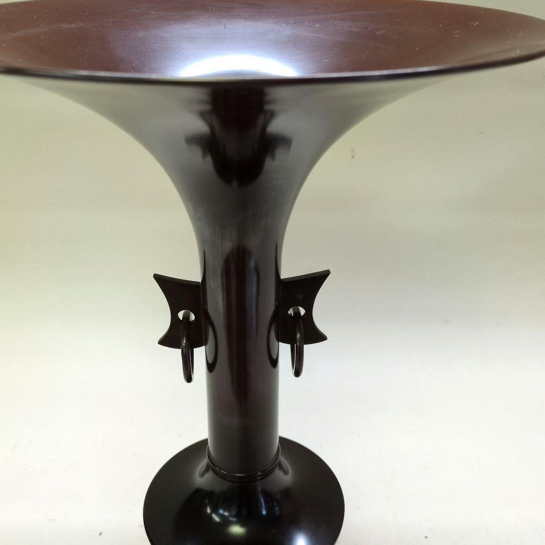 銅製花器　耳付立花瓶　池坊好み　池坊花器