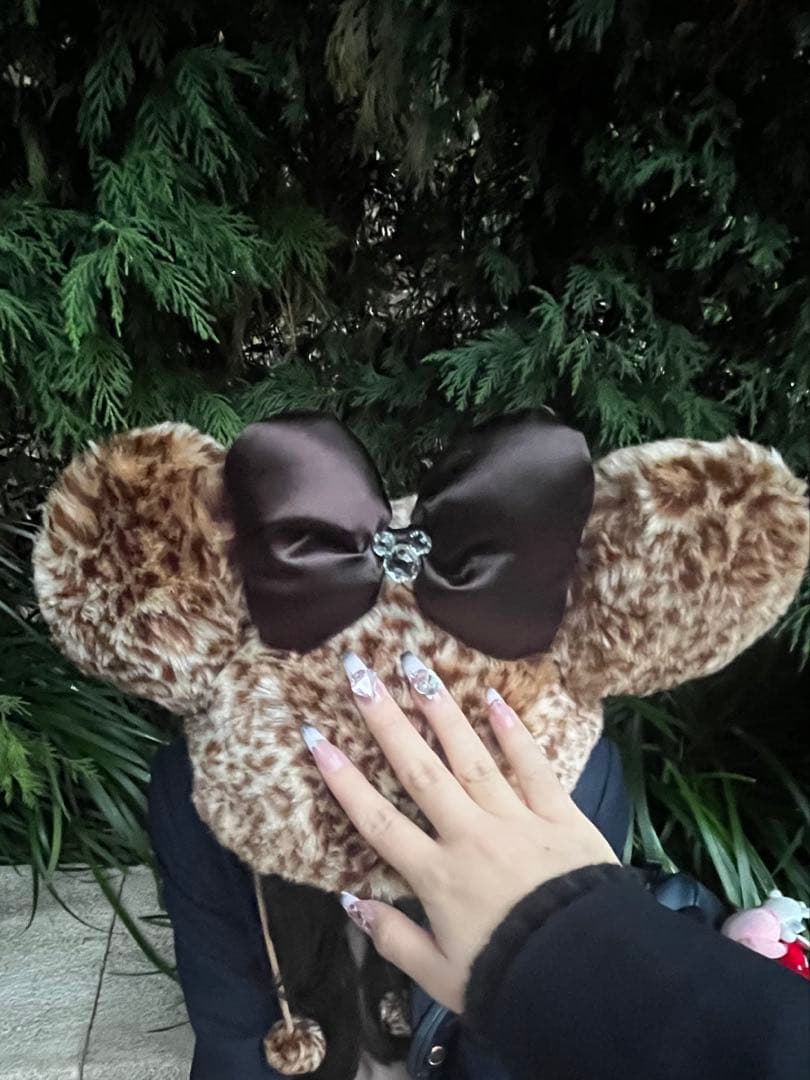 ディズニー　ファンキャップ　ヒョウ柄　レオパード　Y2K ブラウン