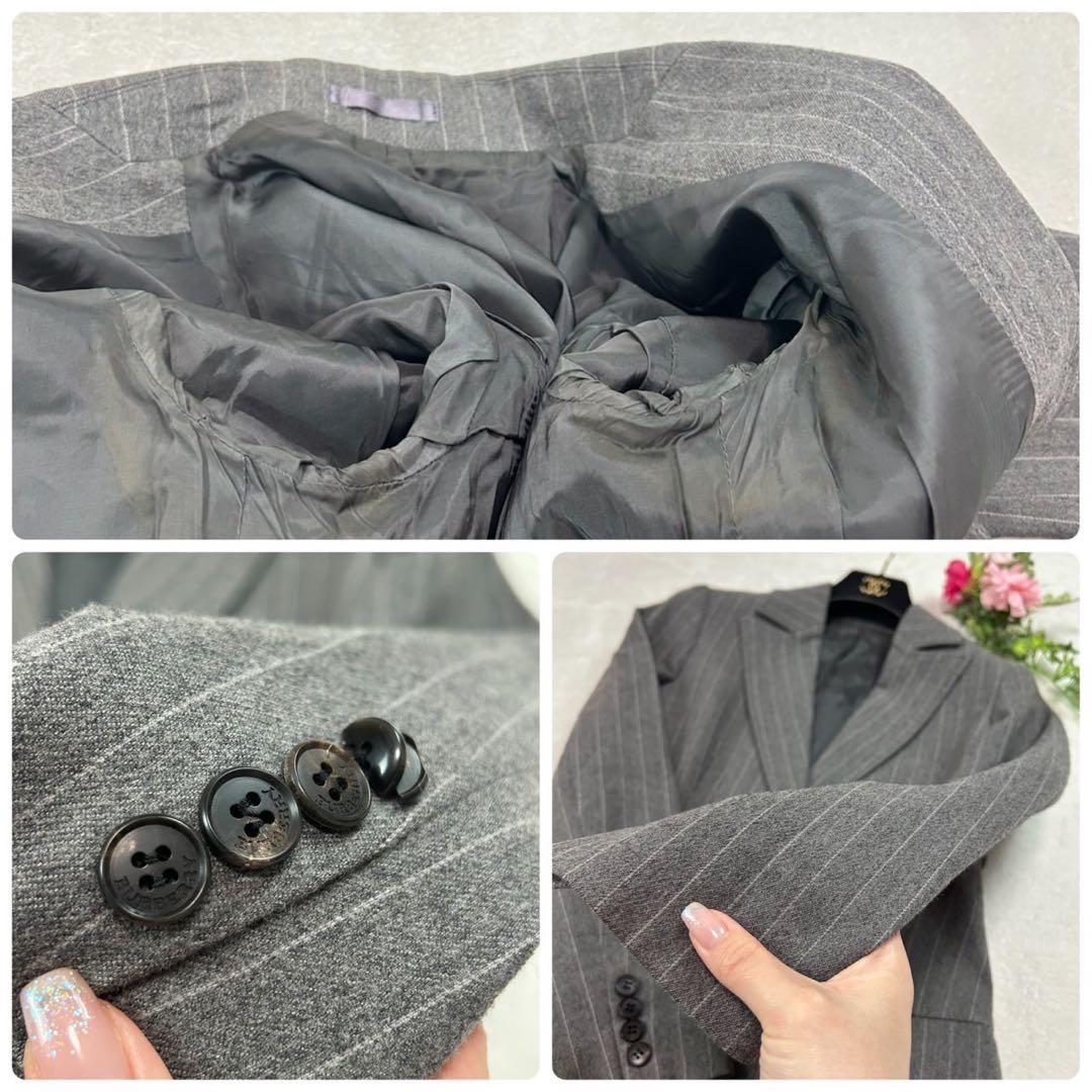 J272 美品 M バーバリーロンドン スーツ上下 グレー レディース