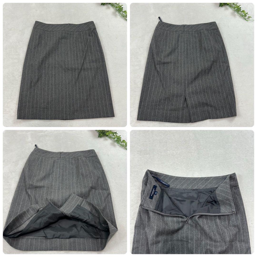 J272 美品 M バーバリーロンドン スーツ上下 グレー レディース