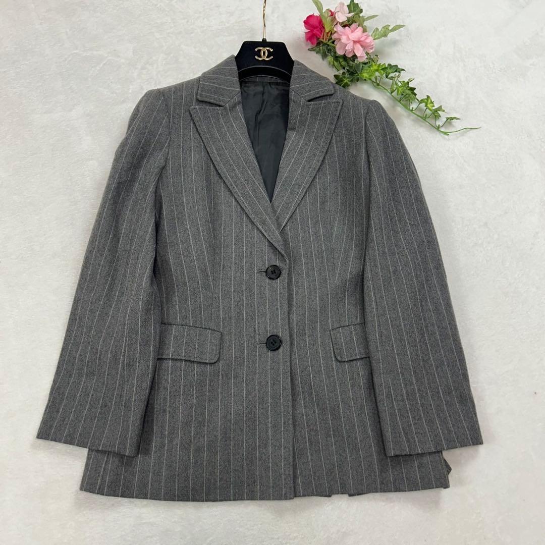 J272 美品 M バーバリーロンドン スーツ上下 グレー レディース