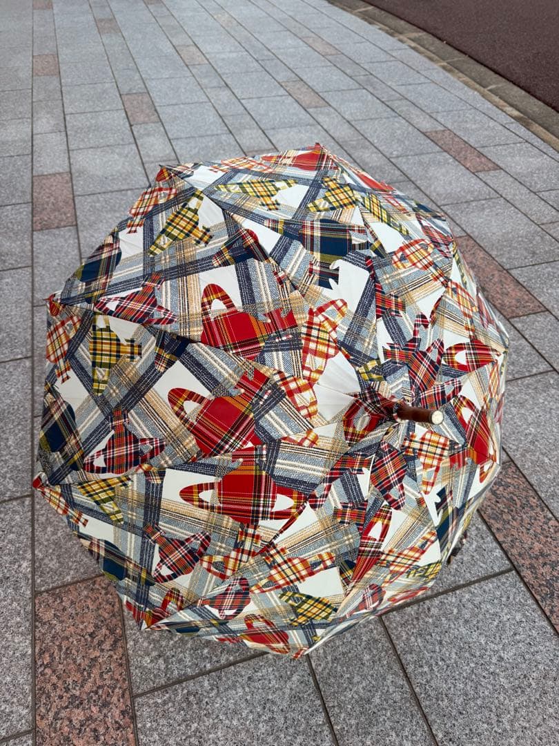 ヴィヴィアン 長傘 竹製ハンドル 美品 オーブ柄