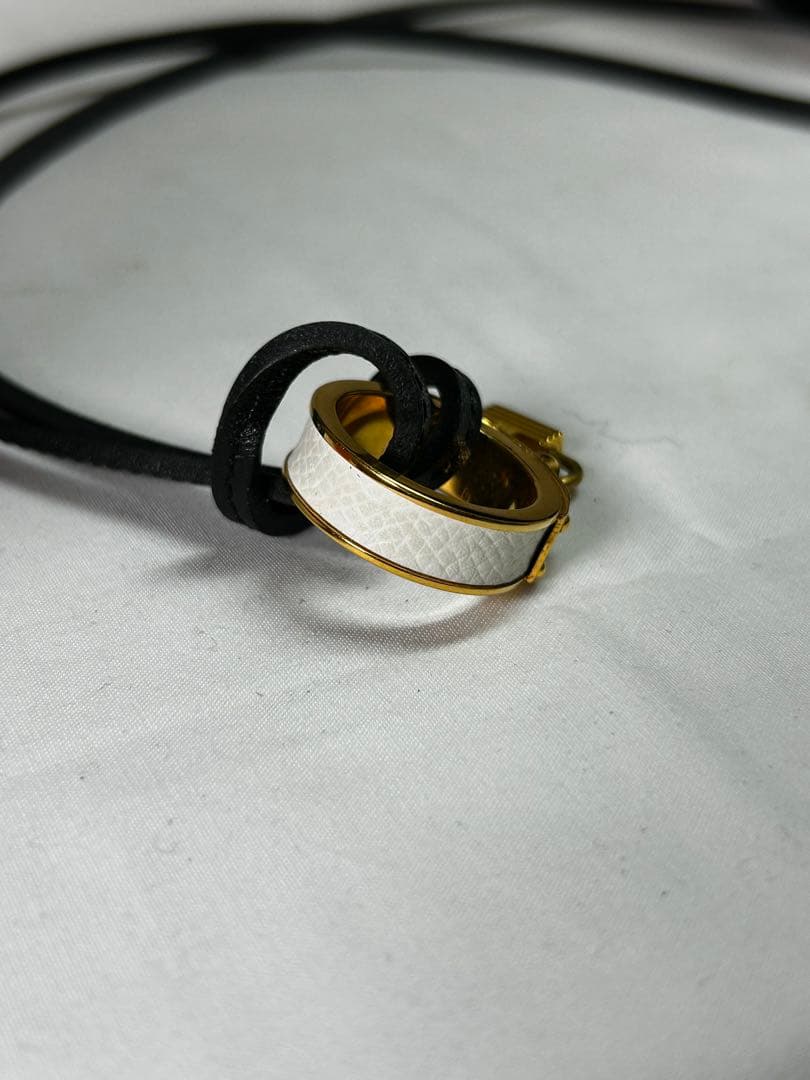 【iy/7.14/10】HERMES Hロゴチャーム ネックレス