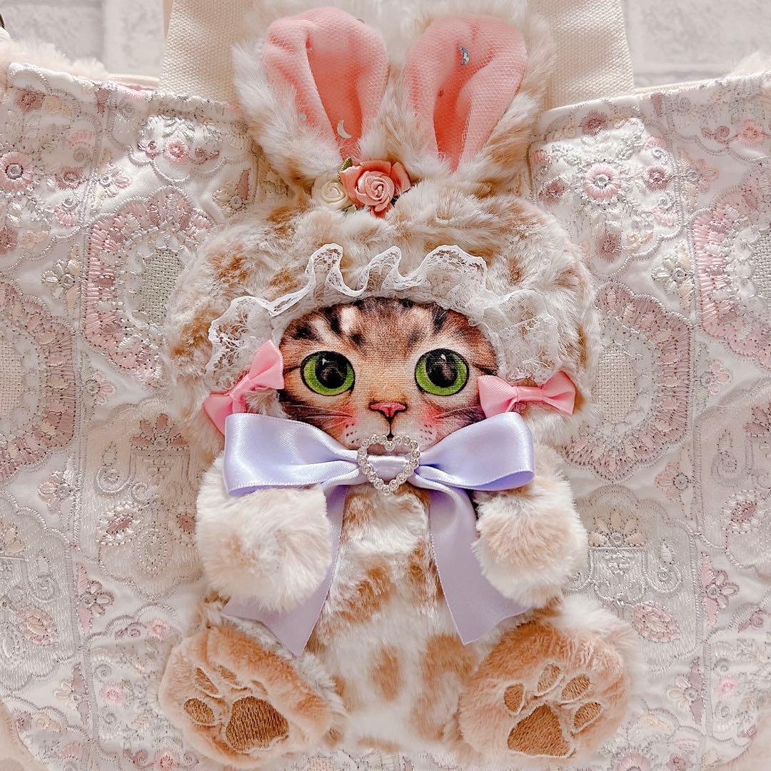 ニ*タ様 コヤンイサムチョン サンダーちゃん ふわふわ猫型ポケット付トートバッグ