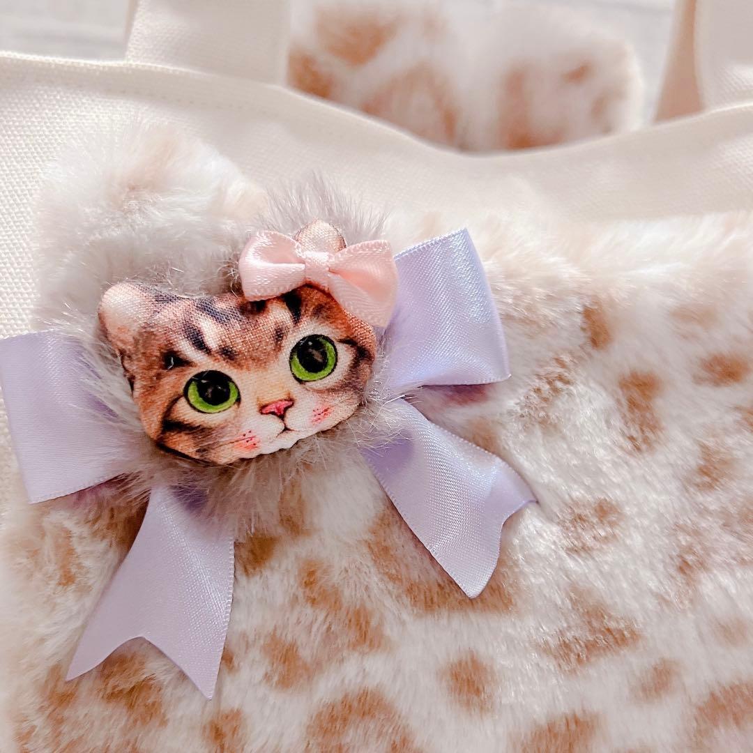 ニ*タ様 コヤンイサムチョン サンダーちゃん ふわふわ猫型ポケット付トートバッグ