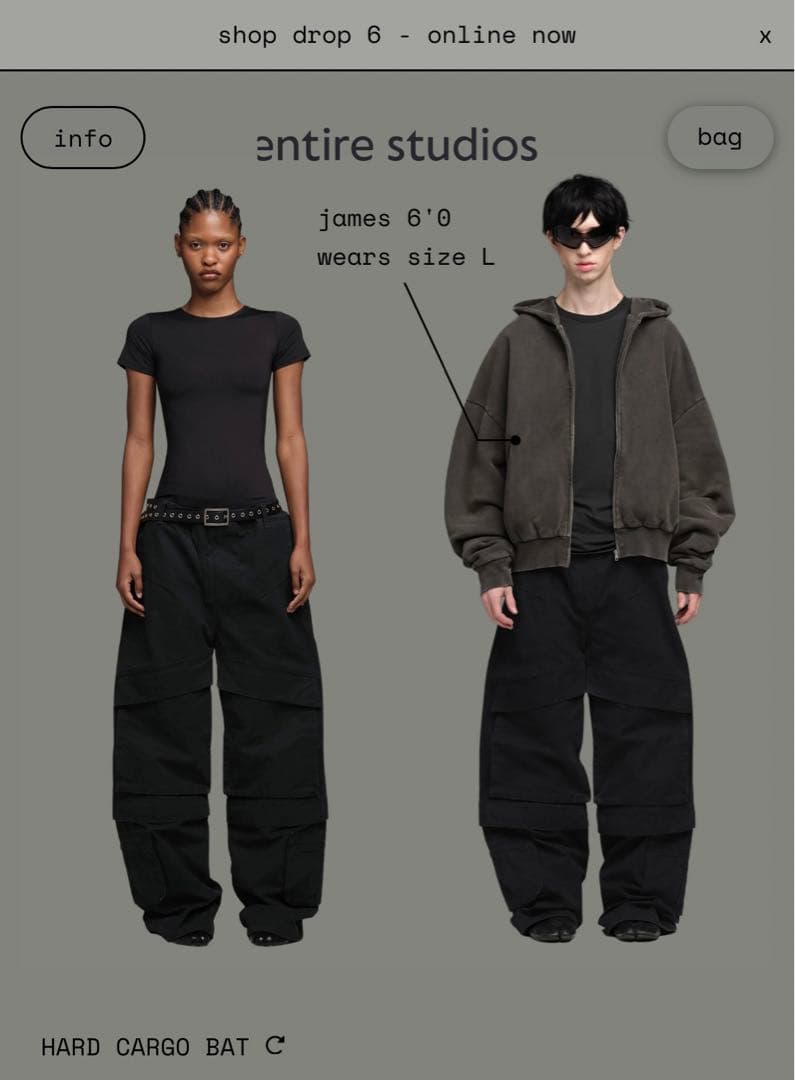 パンツ entire studios hard cargo bat