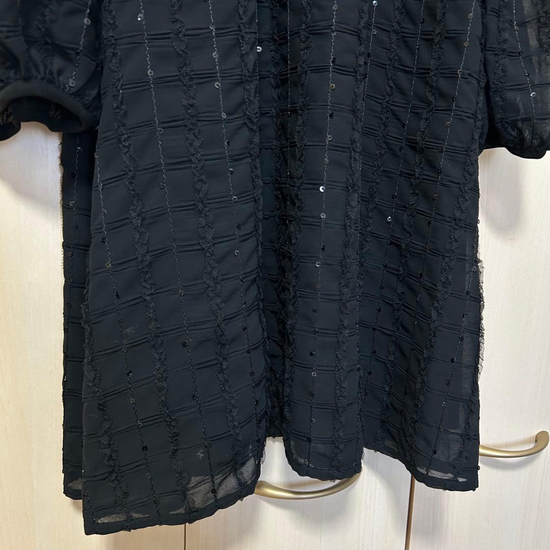 24SS 完売品♡グレースコンチネンタル チュールフリルフレアトップ 36