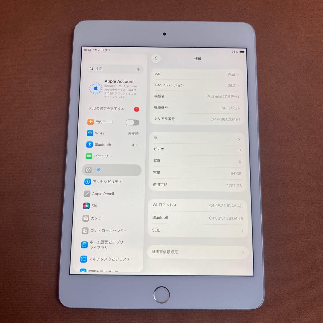 390【早い者勝ち】iPad mini5 第5世代 64GB WIFIモデル☆