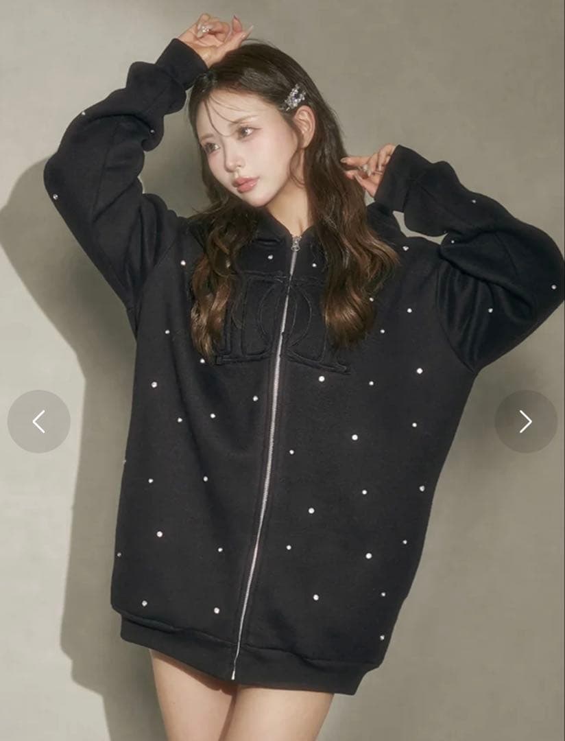 Darich ダーリッチ　DDロゴビジュージップパーカー ブラック