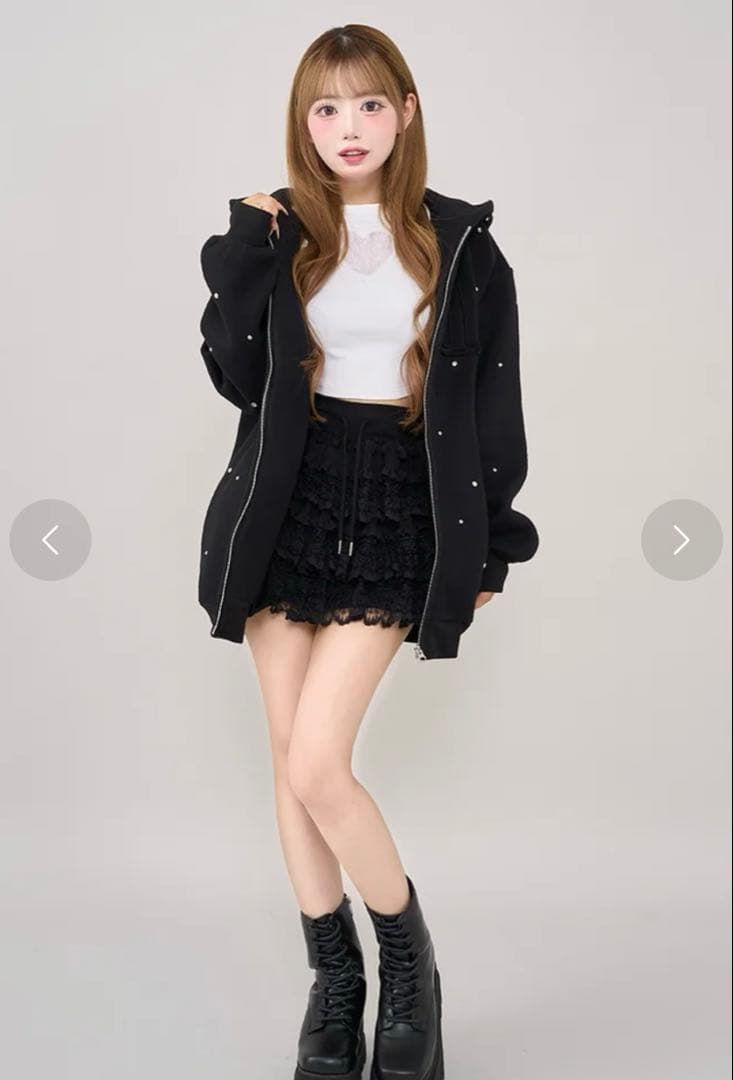 Darich ダーリッチ　DDロゴビジュージップパーカー ブラック