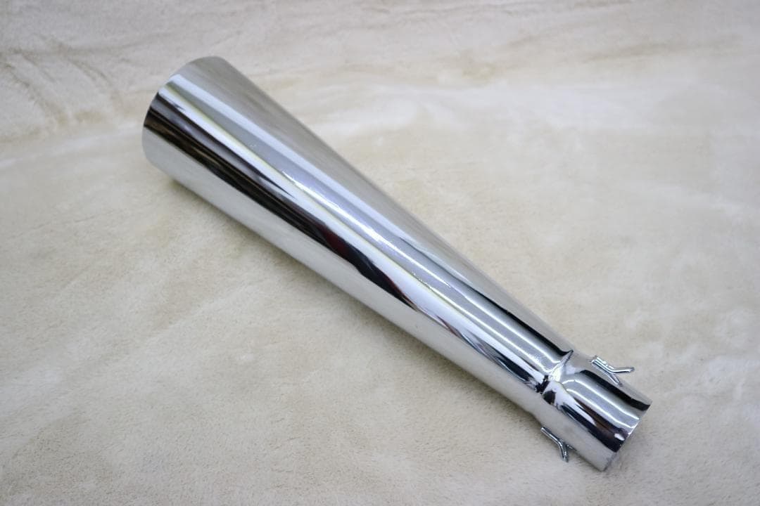 メッキ　メガホン＋インナーサイレンサー　付５０．８/ラッパ 爆音 スチール