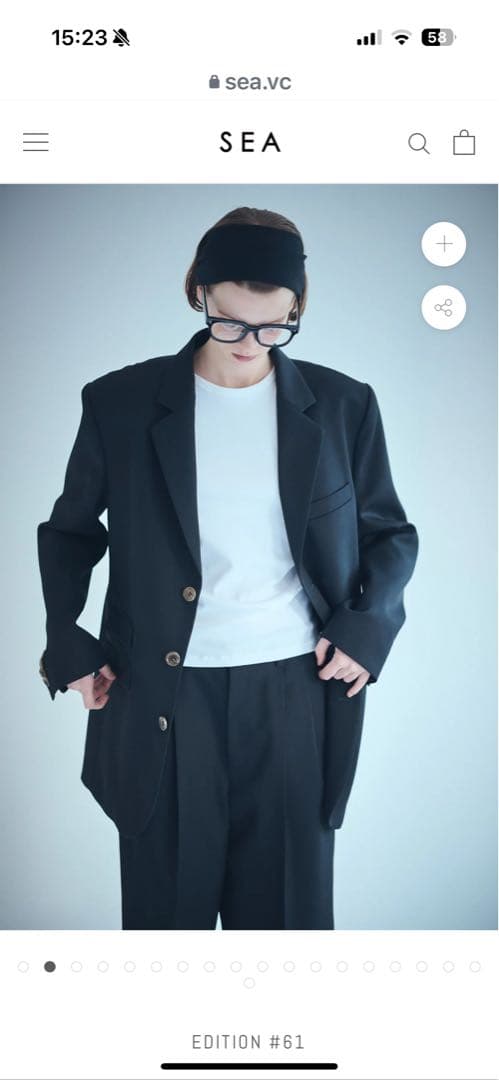 SEAオーバーサイズ テーラードジャケット 黒