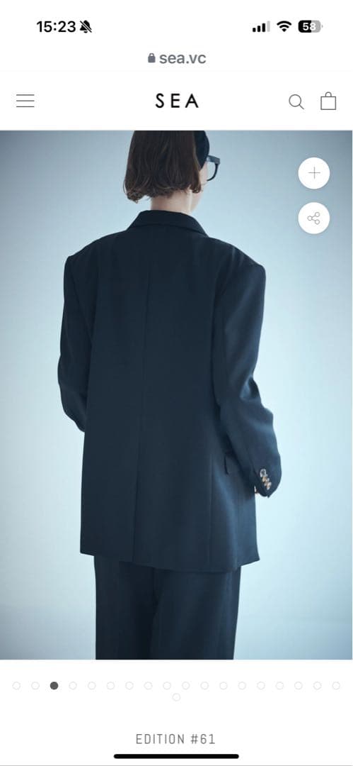 SEAオーバーサイズ テーラードジャケット 黒