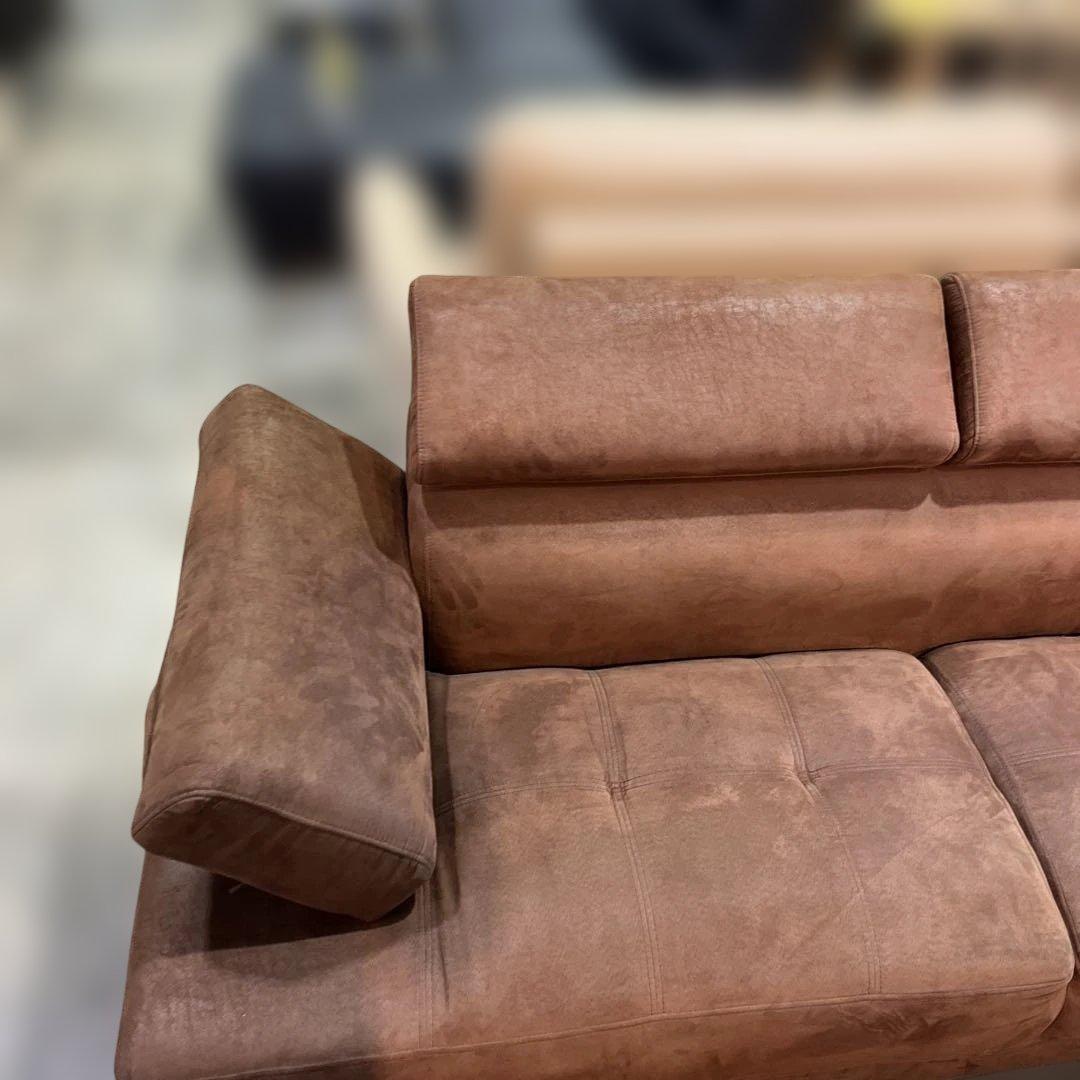 【ファブリックレザー】◇カウチソファ◆大型◇整備品◆可動ヘッドレスト◇極美品◆