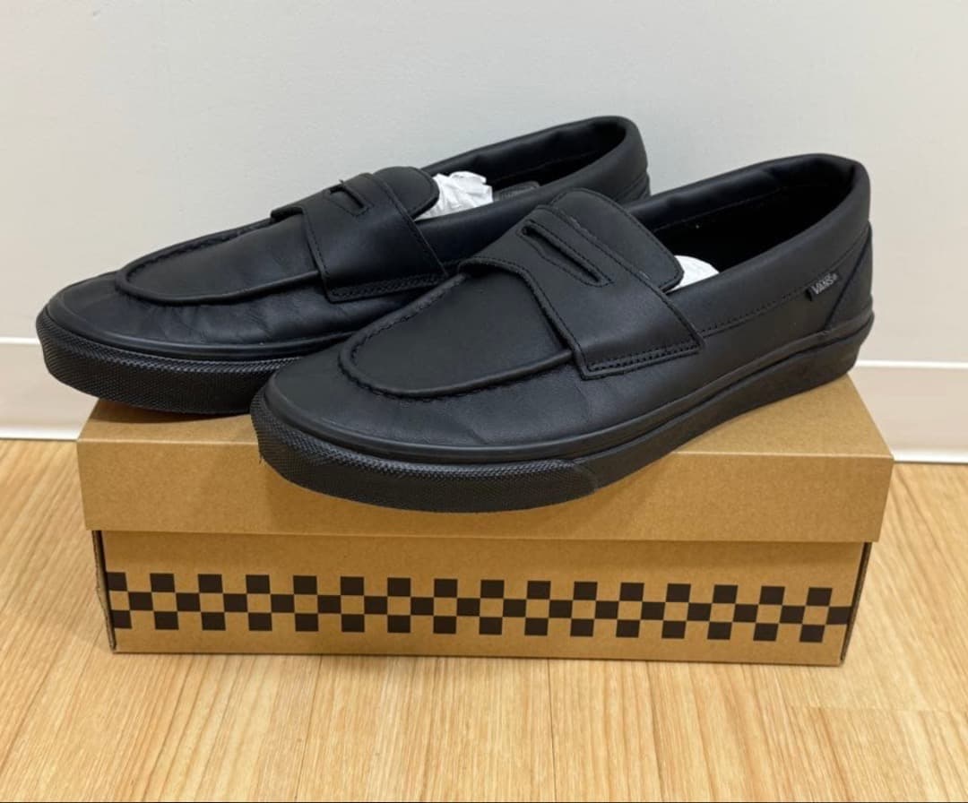 VANS レザー ローファー BLACK/BLACK V196CF 27.5