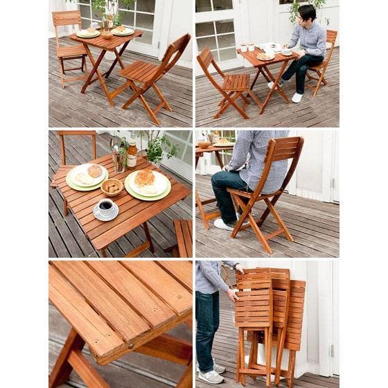 アカシア製ガーデンテーブル・チェアセット