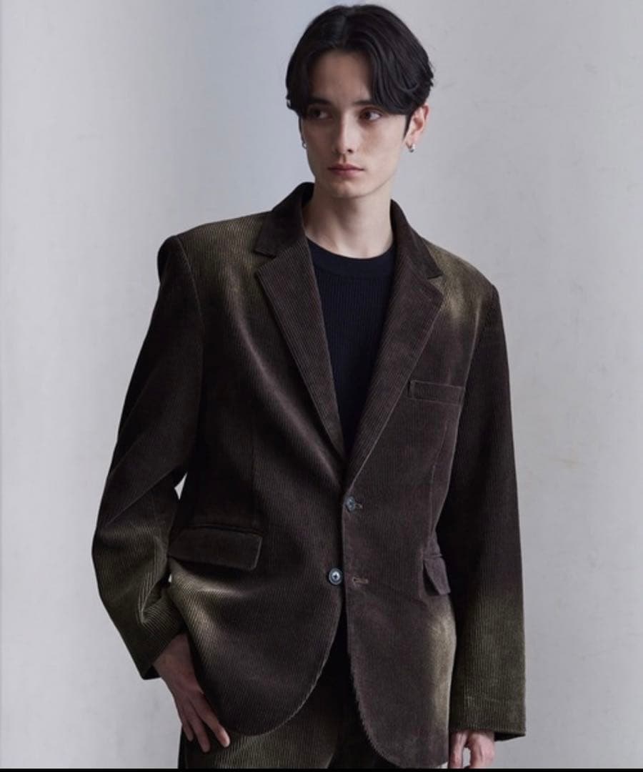 アンティークデザイン コーデュロイテーラードジャケット　ブラウン　即日発送