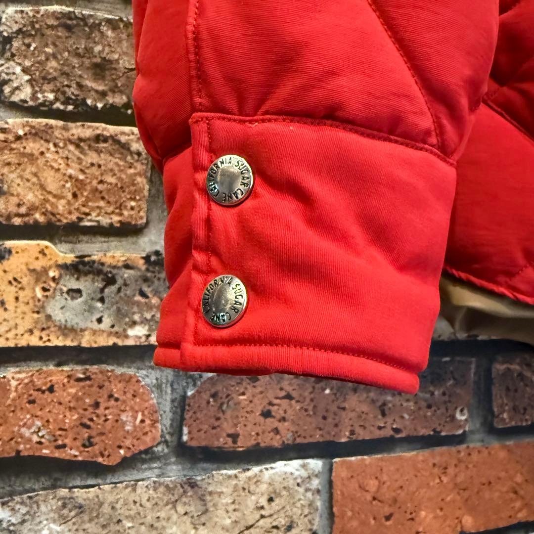 SUGAR CANE コットンニューロン　レザーヨーク　ダウンジャケット　レッド