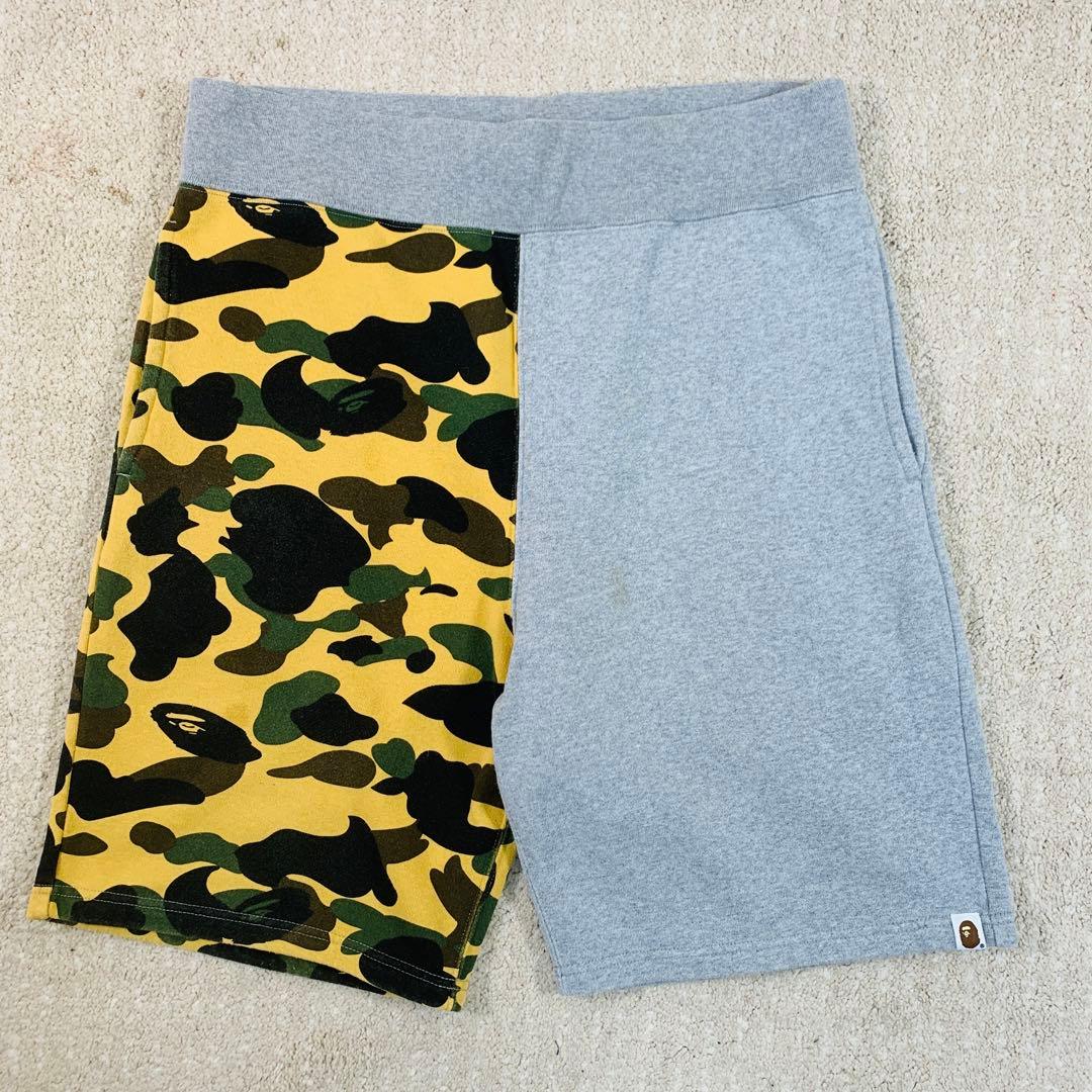 A BATHING APE ハーフパンツ　シャーク　迷彩　グレー　XL