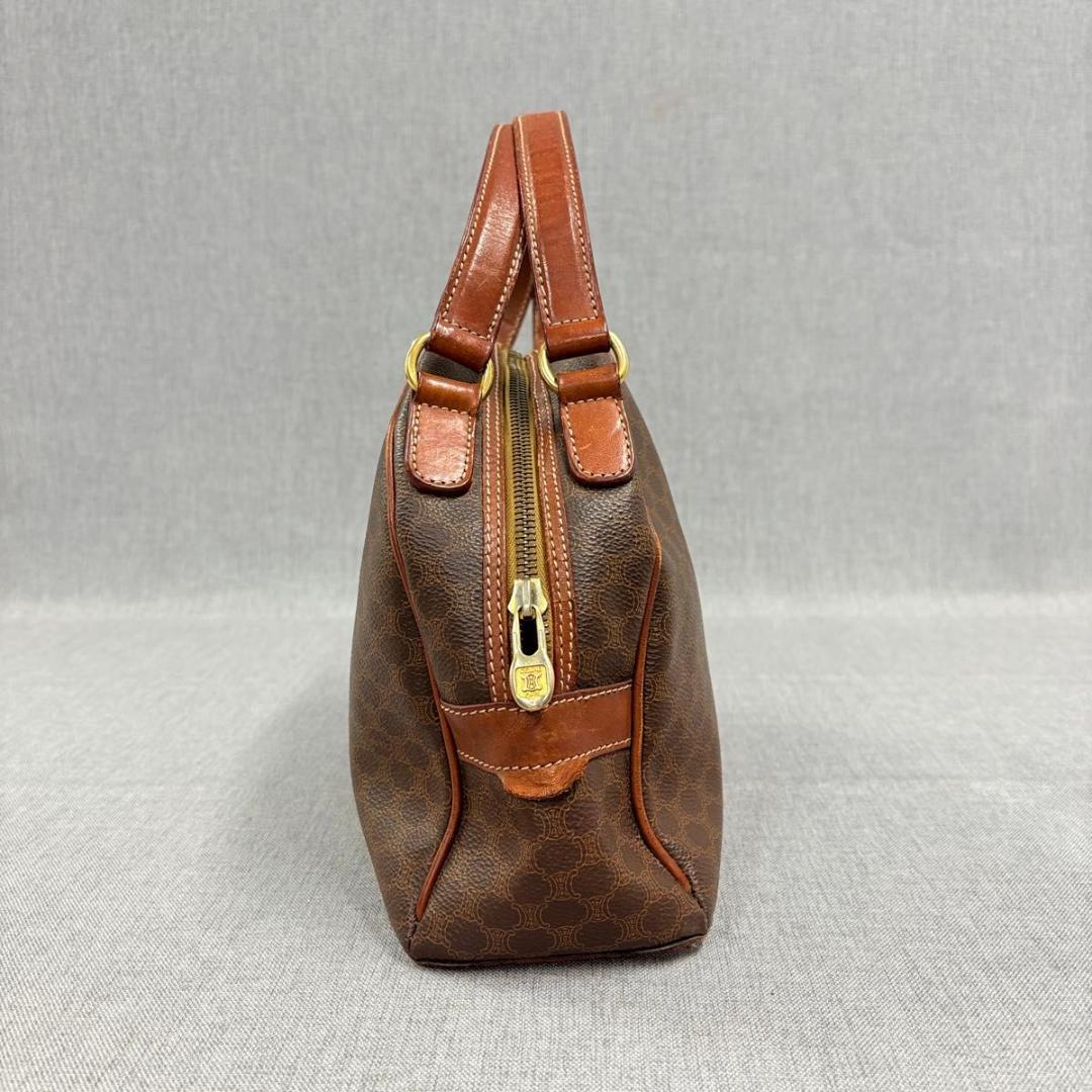 美品CELINE セリーヌ マカダム トリオンフ ハンドバッグ ブラウン PVC