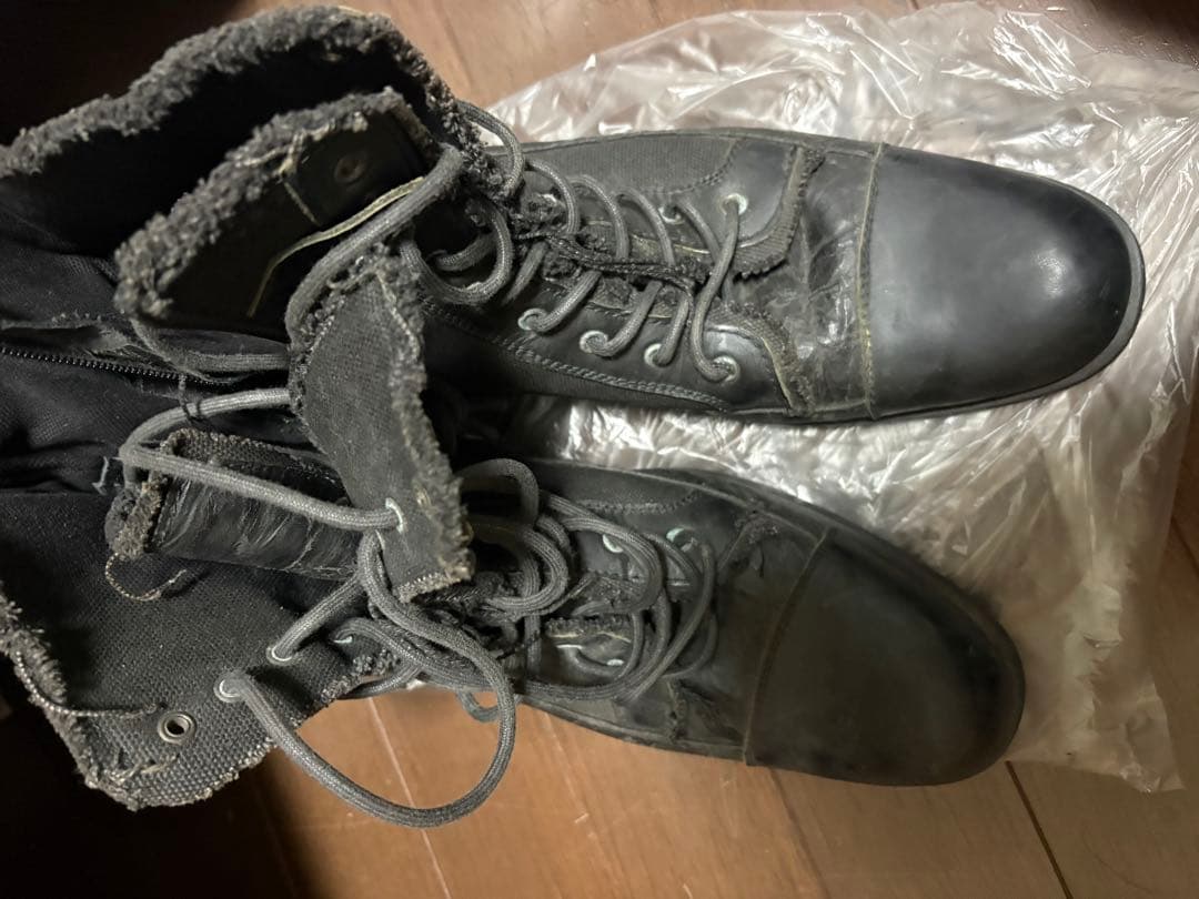 靴 archive vintage Leather denim boots