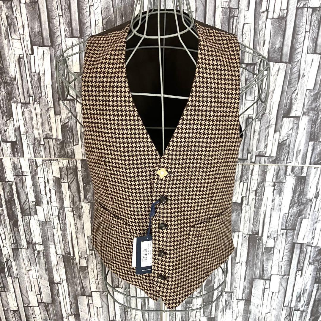 【新品】LARDINIラルディーニExclusve・ジレベスト・千鳥格子・46