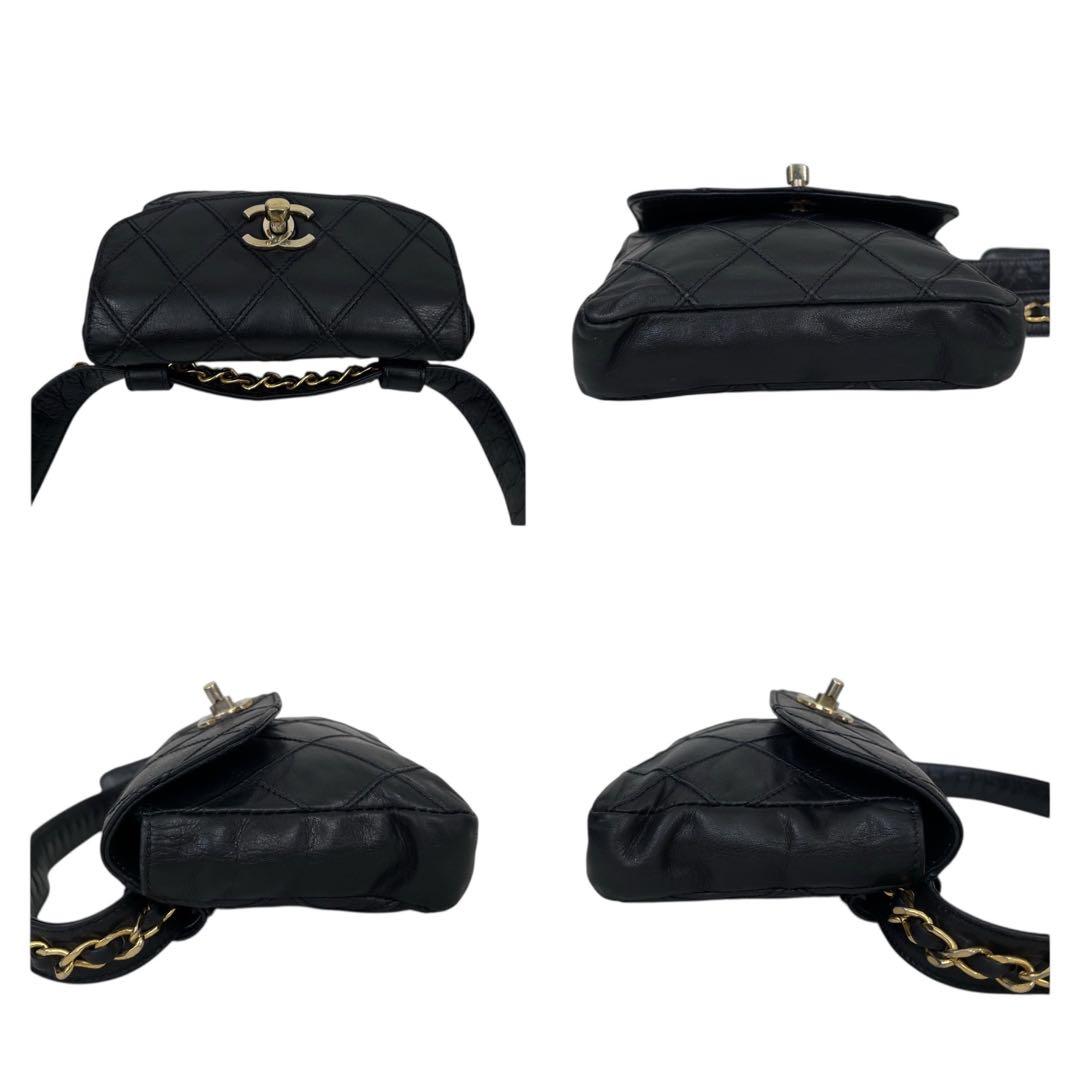 シャネル　ボディーバッグ　ウエストポーチ　マトラッセ　黒　ブラック　4996