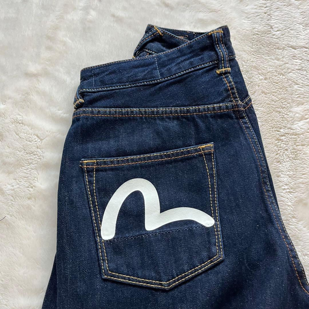 EVISU マルチポケット デニム ハーフパンツ 26 indigo