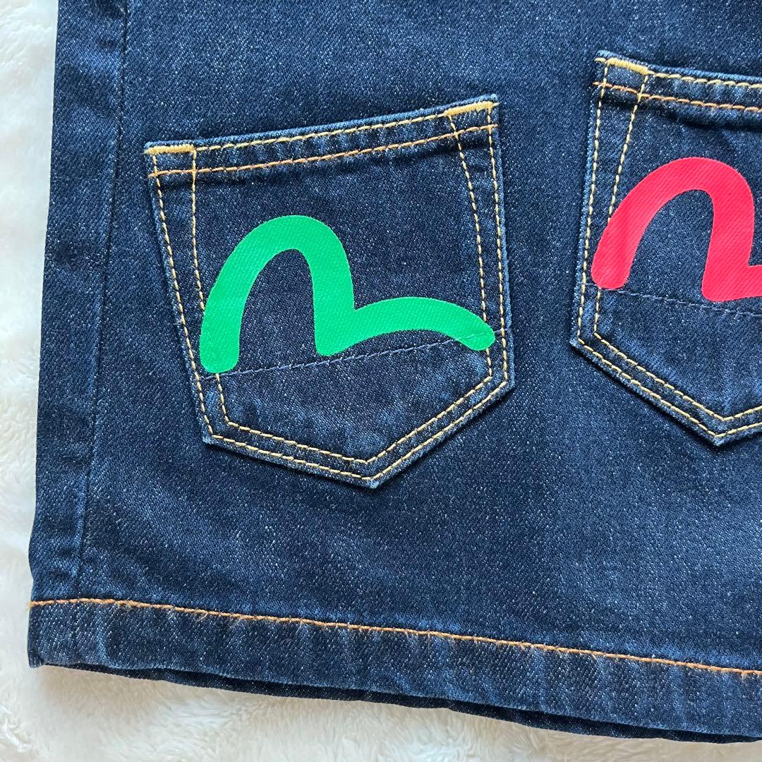 EVISU マルチポケット デニム ハーフパンツ 26 indigo