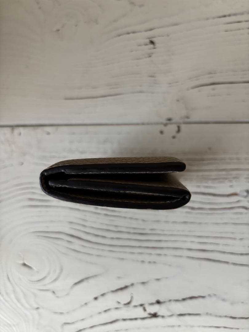 ボナベンチュラ ビジネスカードケース シュリンクレザー 名刺入れ グレージュ売切