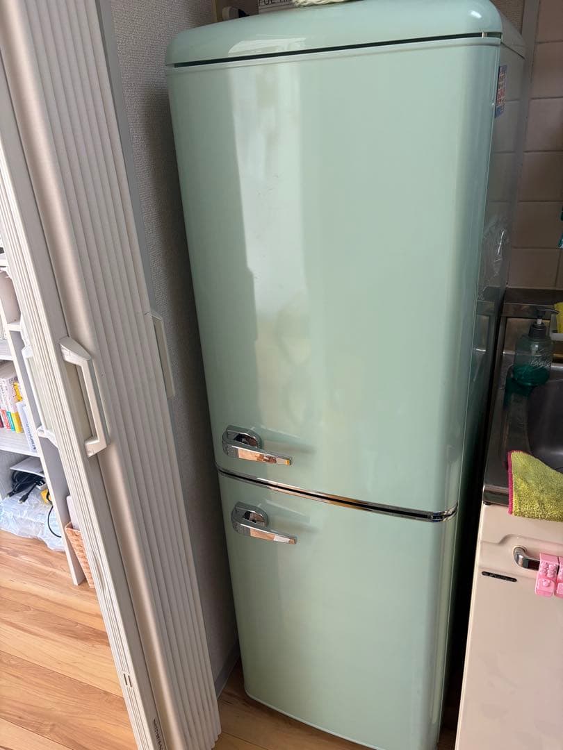 レトロ冷蔵庫 PRR-142D-LG 130Lライトグリーン