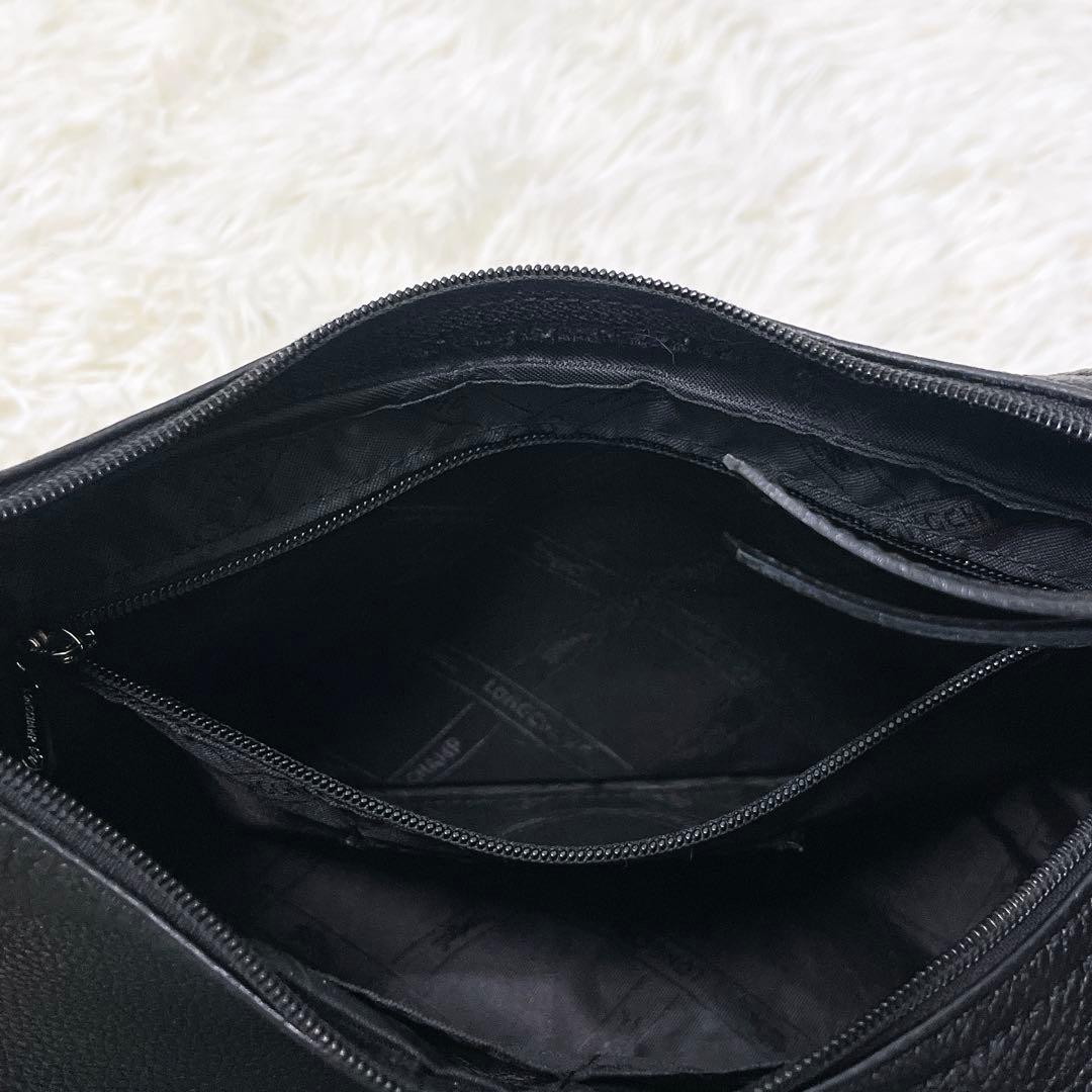 極美品 Longchamp ロンシャン ワンショルダー オールレザー 三日月