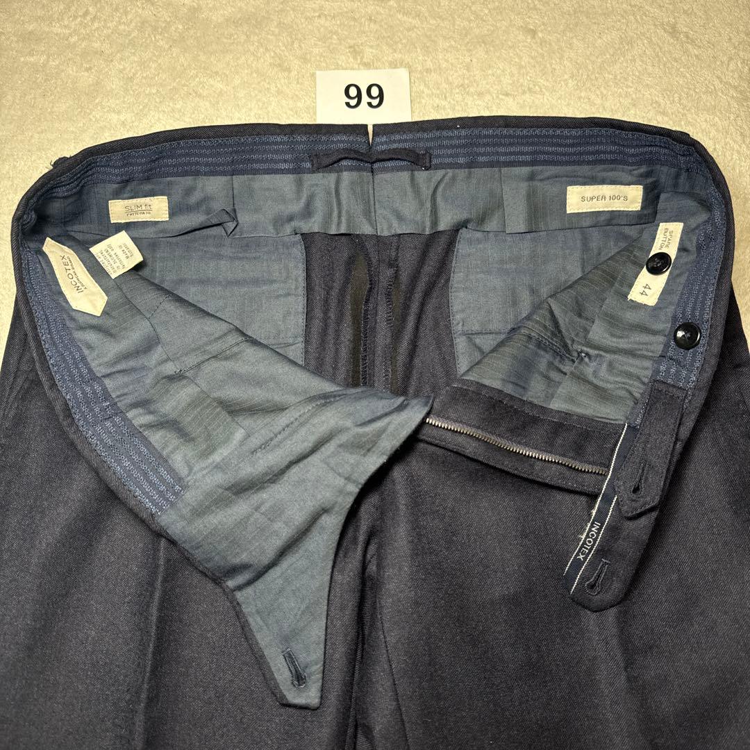 99 極美品　秋冬　インコテックス　スラックス　ネイビー　44 S