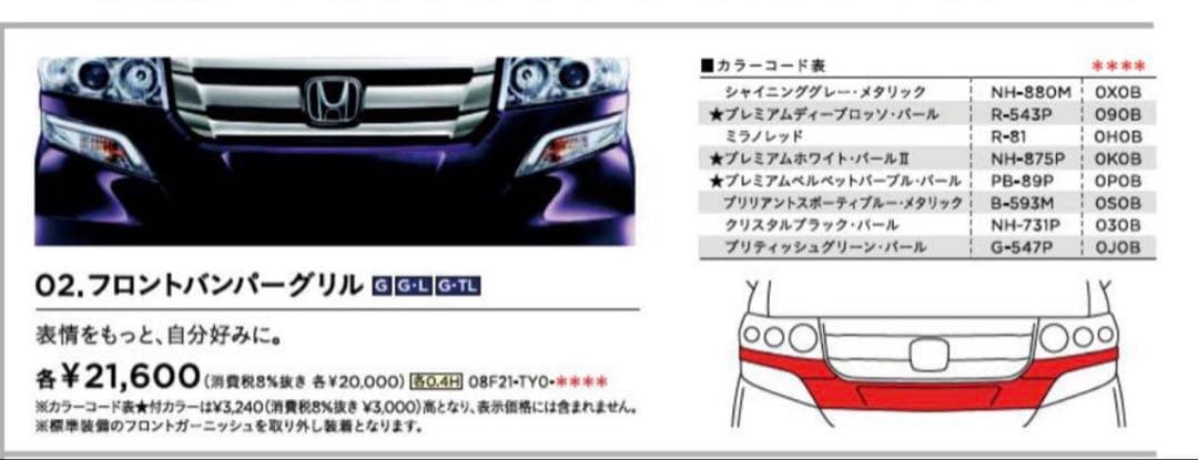 ＮBOX　JF1 フロントグリルガーニッシュ