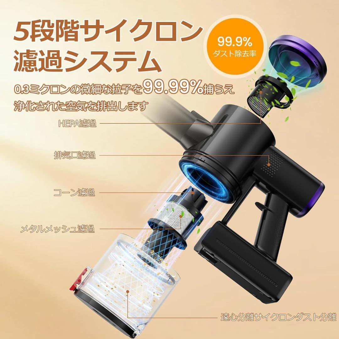 コードレス掃除機 LED緑ライト スティッククリーナー PSE認証済み