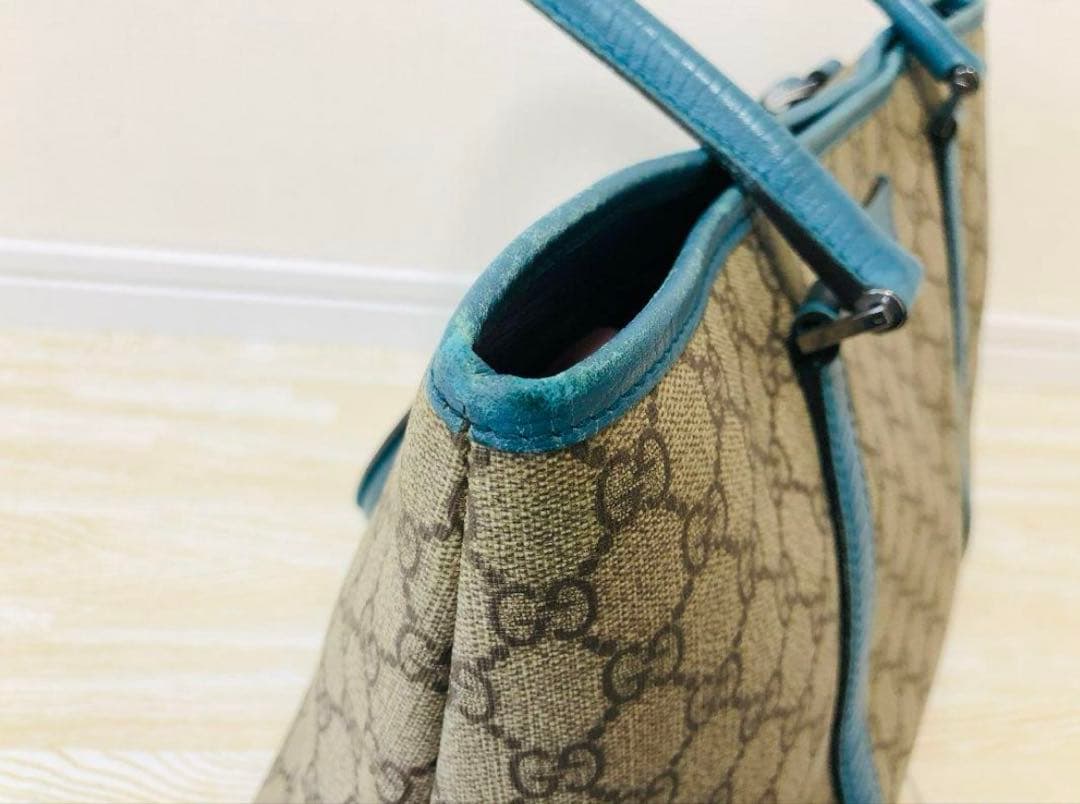 Gucci ビジネスバッグ ベージュ/青 収納袋付き