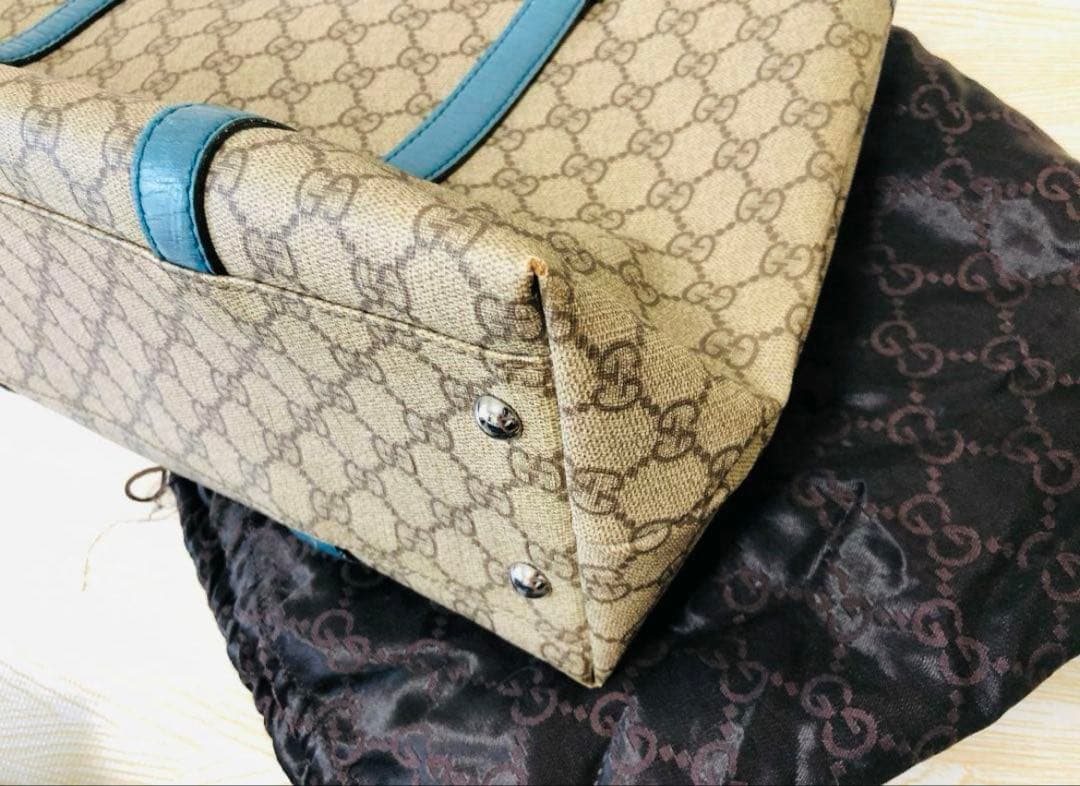 Gucci ビジネスバッグ ベージュ/青 収納袋付き