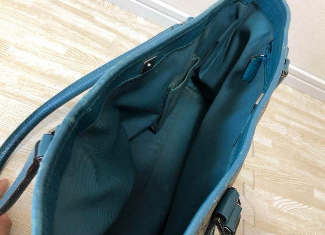 Gucci ビジネスバッグ ベージュ/青 収納袋付き