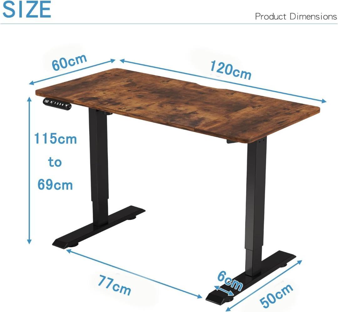 BilBil デスク 昇降式 電動昇降式机 100CM×60CM