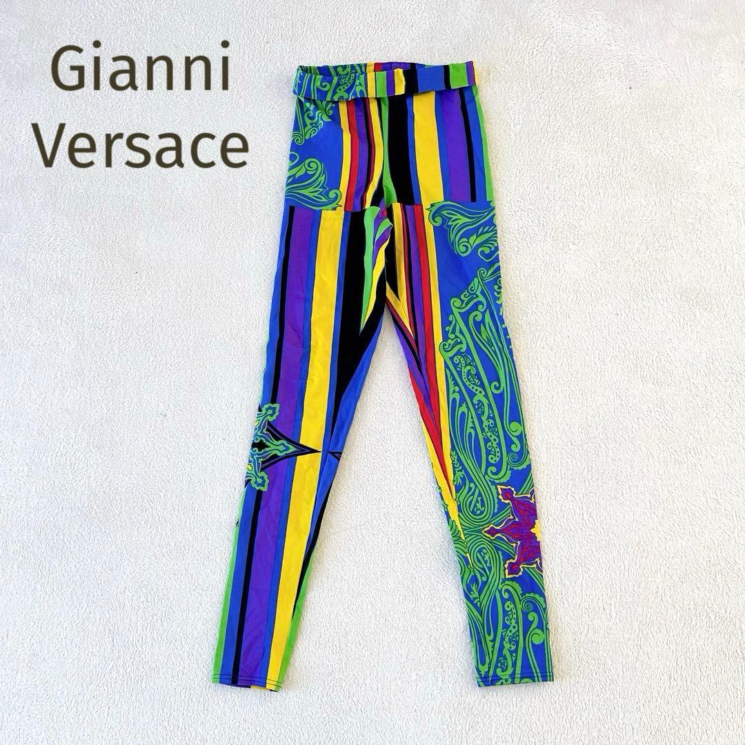 ★Gianni Versace★総柄レギンス スパッツ マルチカラー サイズ38