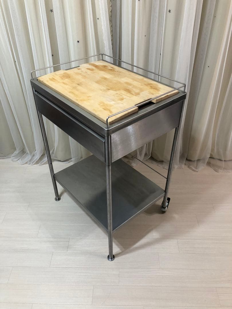 IKEA FLYTTA イケア フリッタ ステンレス製キャスター付キッチンワゴン